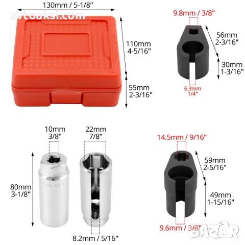 Комплект вложки за ламбда сонда, 22 мм, 3 части-20340, снимка 6 - Аксесоари и консумативи - 52886474