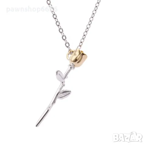 Сребърно колие и обеци „Роза“ , снимка 3 - Колиета, медальони, синджири - 49218187