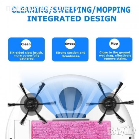 НОВО 12м гаранция робот прахосмукачка с моп функция 1800pa сухо и мокро почистване, снимка 11 - Парочистачки и Водоструйки - 35046922