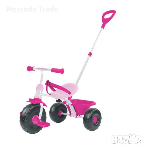 Триколка Mercado Trade, С дръжка, 2 в 1, За деца, Розов