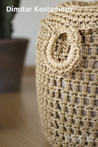 Пуф Макраме за плаж , бар , ресторант или градина, снимка 2 - Дивани и мека мебел - 48804789