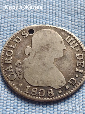 Сребърна монета 2 реала 1808г. Карлос четвърти Севиля Испания 26754, снимка 5 - Нумизматика и бонистика - 42983906