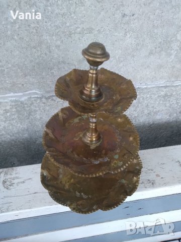 Фруктиера от месинг, снимка 2 - Антикварни и старинни предмети - 39450338