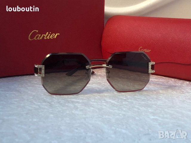 Cartier 2022 прозрачни дамски слънчеви очила Осмоъгълник с камъни, снимка 5 - Слънчеви и диоптрични очила - 38820742