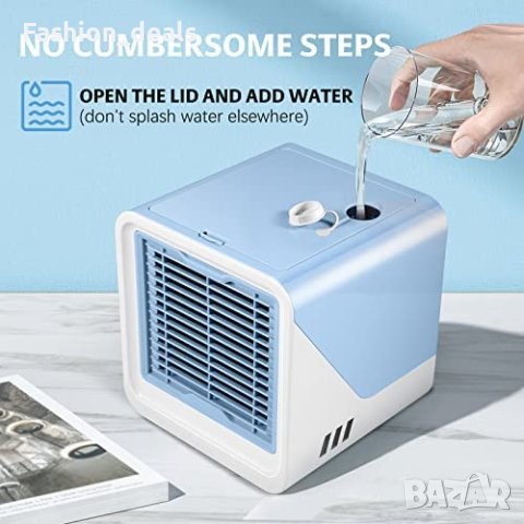 Нов Преносим вентилатор Персонален мини фен с вода Охладител Овлажнител, снимка 5 - Климатици - 40828653