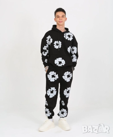 Модерен комплект Marions, черен с цветя