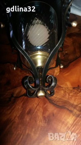 Лампион с месингови орнаменти, снимка 3 - Лампи за таван - 27184484