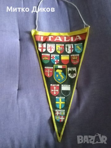 Италия футболно знаме на отборите през сезон 1971-72г винтидж 27х16см