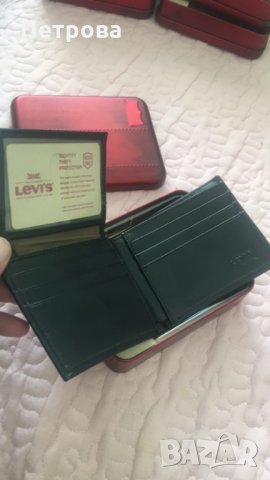 Оригинални мъжки кожени портфейли марка LEVI’S - черни, снимка 3 - Портфейли, портмонета - 27998641