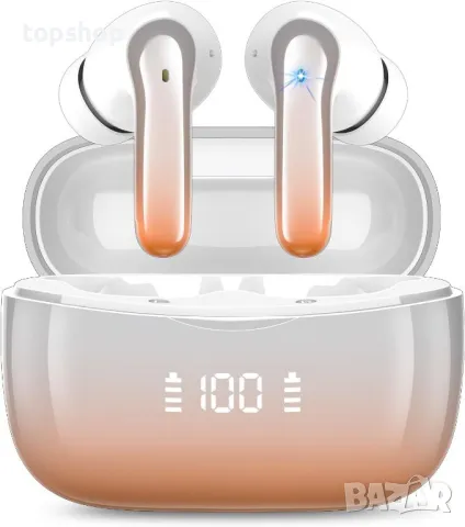 Безжични слушалки Bluetooth 5.3, 4 ENC шумопотискащи микрофона, 50 часа, LED дисплей