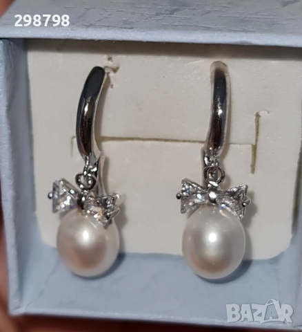 Дамски обеци от естествени перли и сребро