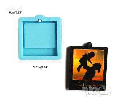 фото рамка снимка правоъгълник правоъгълна силиконов молд форма фондан смола гипс шоколад декор 