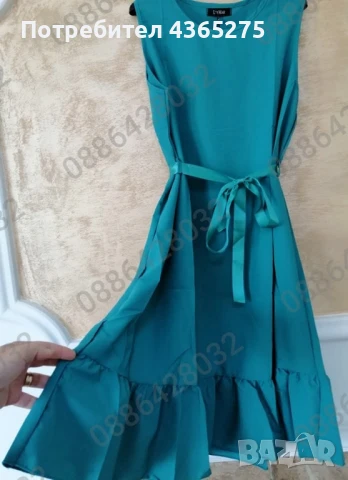 Нов модел прекрасни летни рокли със сатенено коланче 💕 Най-ниска цена 🌸дължина до коляното-100см