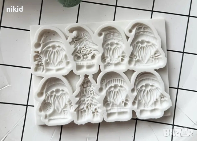 8 джуджета джудже коледни силиконов молд форма фондан шоколад декор, снимка 3 - Форми - 51948390