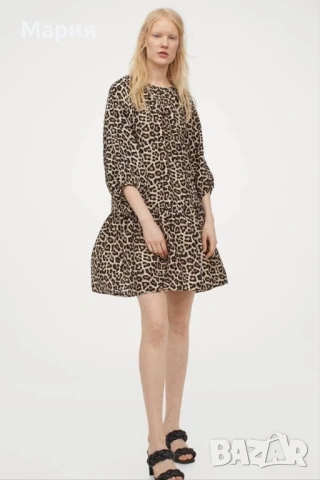 Рокля H&M леопардов принт, снимка 2 - Рокли - 53309179