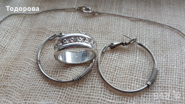 Комплект-колие,обици и пръстен, снимка 3 - Други ценни предмети - 28374609