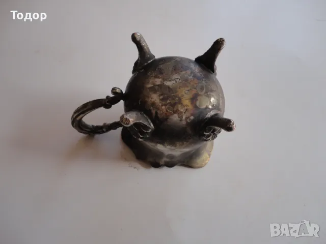 Посребрено бронзово съдче каничка , снимка 2 - Антикварни и старинни предмети - 48425532
