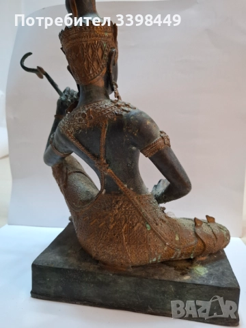  Винтидж позлатена бронзова статуя на тайландски принц , снимка 6 - Антикварни и старинни предмети - 52673920