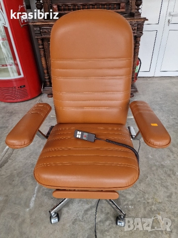 Релаксиращ Електрически Стол-Естествена Кожа-внос от Германия!, снимка 3 - Столове - 52488707