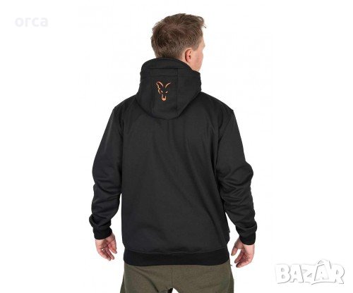 Яке с качулка - Fox Collection Soft Shell Jacket Black & Orange, снимка 4 - Екипировка - 43684577