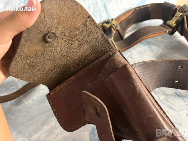 Стар Офицерски Колан и Кожен Кобур Валтер, снимка 7 - Антикварни и старинни предмети - 52310938