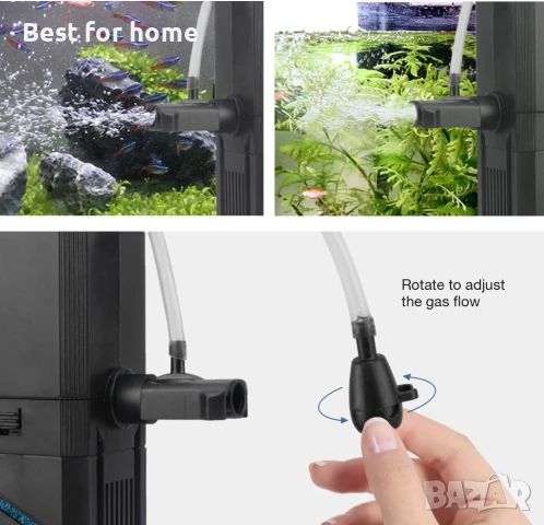 Ireenuo вътрешен филтър за аквариум, 4 в 1 помпа за аквариум, помпа за фонтан, снимка 6 - Аквариуми - 50664103