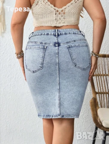 🆕 Дънкова пола / 2XL-3XL , снимка 3 - Поли - 51141428