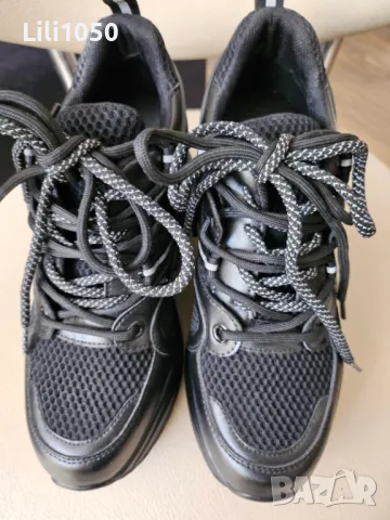 Дамски маратонки с платформа черни- НОВИ, снимка 3 - Маратонки - 50362211