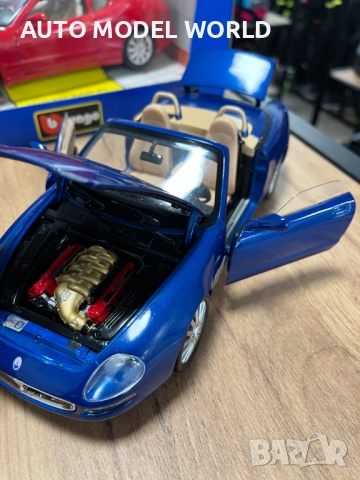 Чисто нова метална колекционерска количка MASERATI SPYDER 2000г.1:18, снимка 7 - Колекции - 51660117