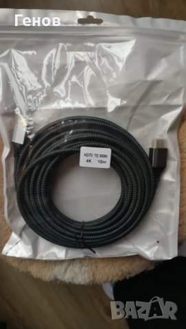HDMI към HDMI mini 10 метра кабел, снимка 4 - Друга електроника - 44011899