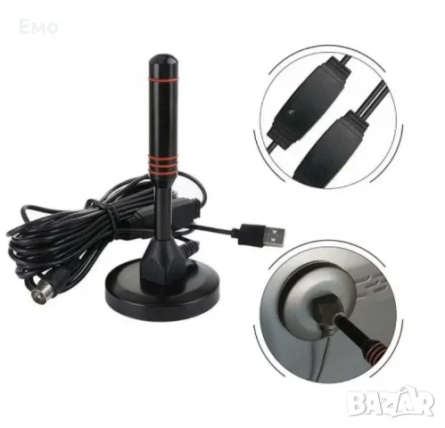 Стайна антена магнит за цифрова и аналогова телевизия, вграден усилвател - Гаранция 12 месеца , снимка 3 - Приемници и антени - 48523815