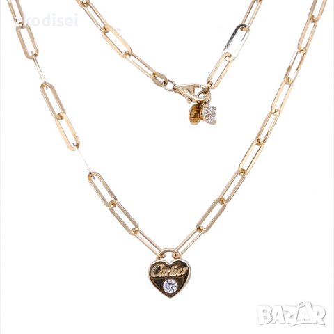 Златно колие Cartier 6,60гр. 44см. 14кр. проба:585 модел:21872-5, снимка 2 - Колиета, медальони, синджири - 44085274