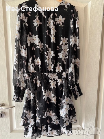 Нова елегантна ежедневна разкошна феерична рокля дълъг ръкав флорален принт цветя 