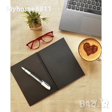 Черна тетрадка с бял химикал, снимка 5 - Ученически пособия, канцеларски материали - 51223693