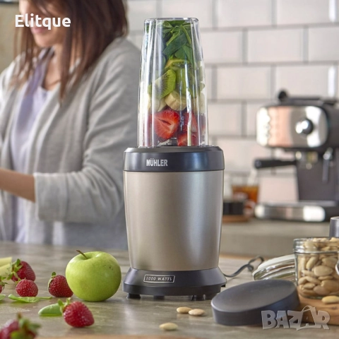 Нутри блендер Muhler, 1200W, 6 ножа, 2 чаши, Old Gold, снимка 6 - Друга електроника - 52832335