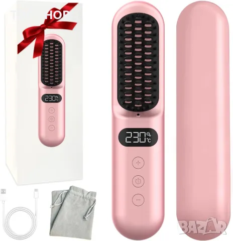 Gabrella  Керамична четка за изправяне на коса за жени, бързо загряваща, регулируема температура