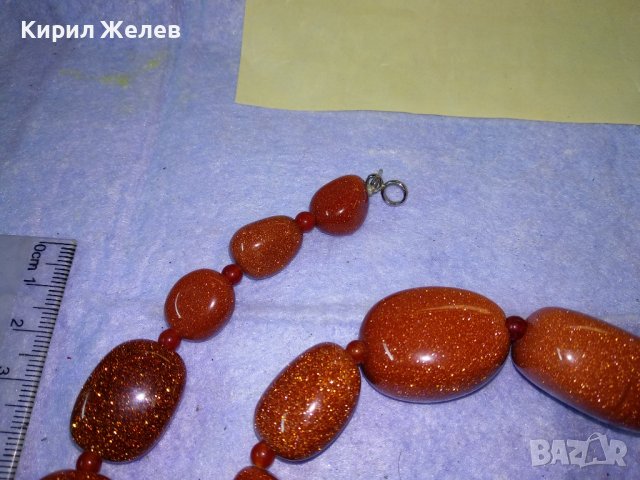 МАСИВНО СТИЛНО ФЕШЪН АРТ ХЕНД МЕЙД КОЛИЕ ОГЪРЛИЦА от ЮВЕЛИРНО ШЛИФОВАН АВАНТЮРИН КАМЪНИ 34692, снимка 11 - Колиета, медальони, синджири - 39193088