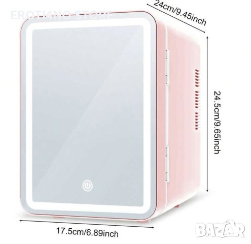 Хладилник за грим/козметика с огледало и подсветка, снимка 4 - Други - 43932104