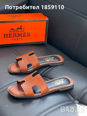 Дамски Кожени Чехли ✨Hermes, снимка 4 - Чехли - 49338066