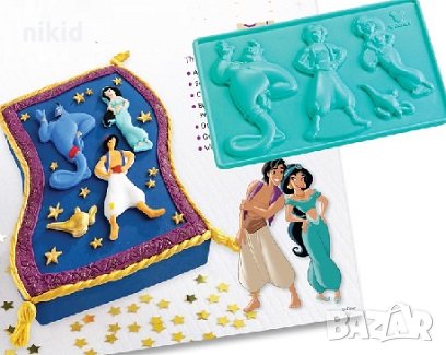 Аладин и Вълшебната лампа пластмасов молд форма за фондан шоколад украса декор
