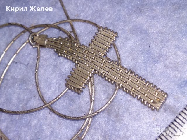 ДЕБЕЛО ПОСРЕБРЕН СРЕБЪРЕН ВИНТИДЖ АРТ МОДЕЛ КРЪСТ с ПОСРЕБРЕНА ВЕРИЖКА и ПЕЧАТИ 925 / 30840, снимка 14 - Колиета, медальони, синджири - 40552645