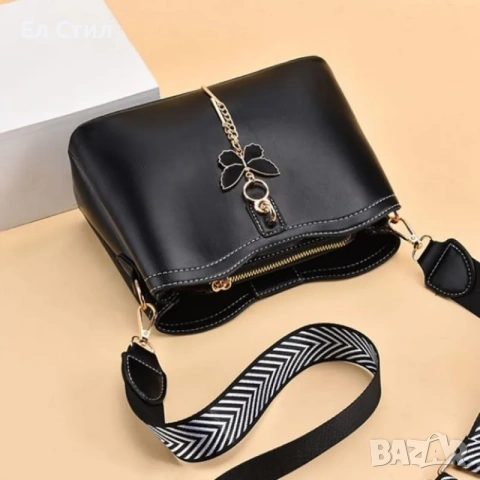 💕Дамска чанта с висулка - пеперуда, снимка 2 - Чанти - 53562840