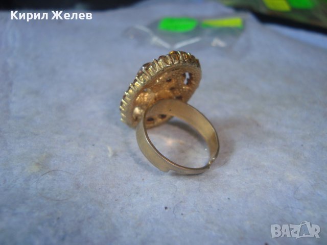 ПОЗЛАТЕН КРИСТАЛЕН РЕГУЛИРУЕМ ВИНТИДЖ АРТ ПРЪСТЕН 29279, снимка 7 - Пръстени - 37745340