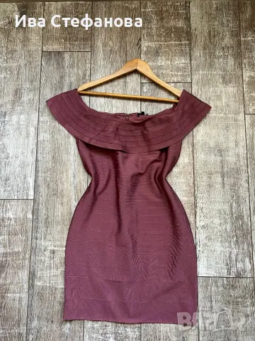 Нова къса елегантна парти коктейлна официална пепел от рози бандажна рокля , снимка 4 - Рокли - 48000038