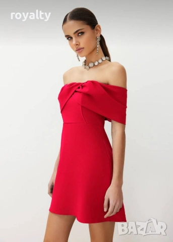 Червена Дамска Рокля , снимка 2 - Рокли - 52884426