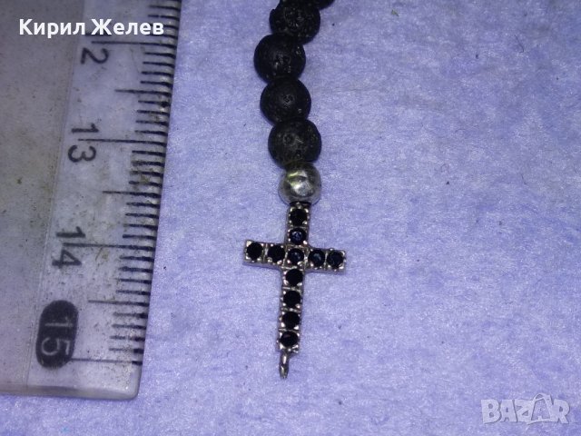 ЧАСТ от СРЕБЪРНА ГРИВНА СРЕБРО 925 с ТОПЧЕТА от ВУЛКАНИЧЕН КАМЪК и МАРКАЗИТИ на КРЪСТЧЕТО 40987, снимка 7 - Гривни - 43225262