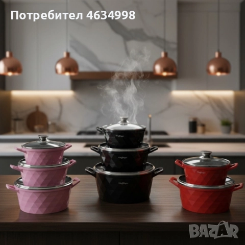 Висококачествен комплект касероли Cheffinger , снимка 3 - Съдове за готвене - 52207578