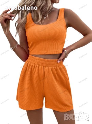Свеж и сладък моден ежедневен дамски летен комплект в момичешки стил, 6цвята - 023, снимка 6 - Комплекти - 40847363