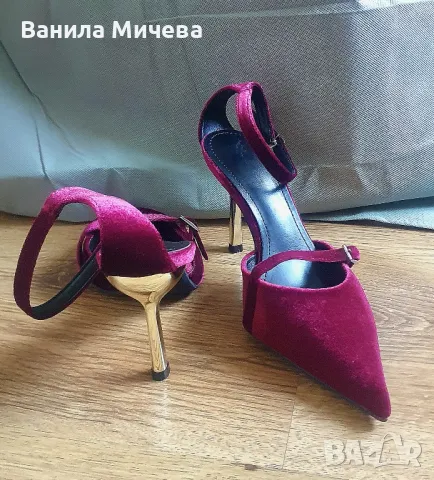 Официални обувки  от кадифе , снимка 3 - Дамски обувки на ток - 50063255