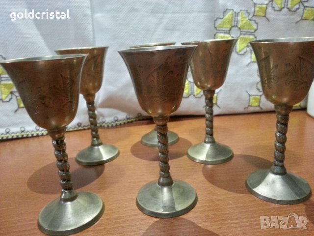 Метални чаши за ракия бронз месинг , снимка 3 - Антикварни и старинни предмети - 43899514
